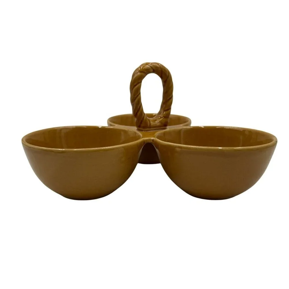 Pottery Barn Ceramic Multi Use Three Section Serving Dish